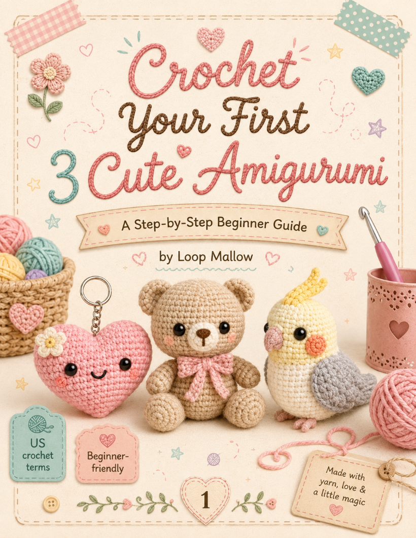 Crochet Your First 3 Cute Amigurumi e-book cover